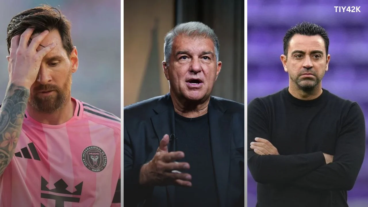 Messi, Xavi Hernandez, Joan Laporta